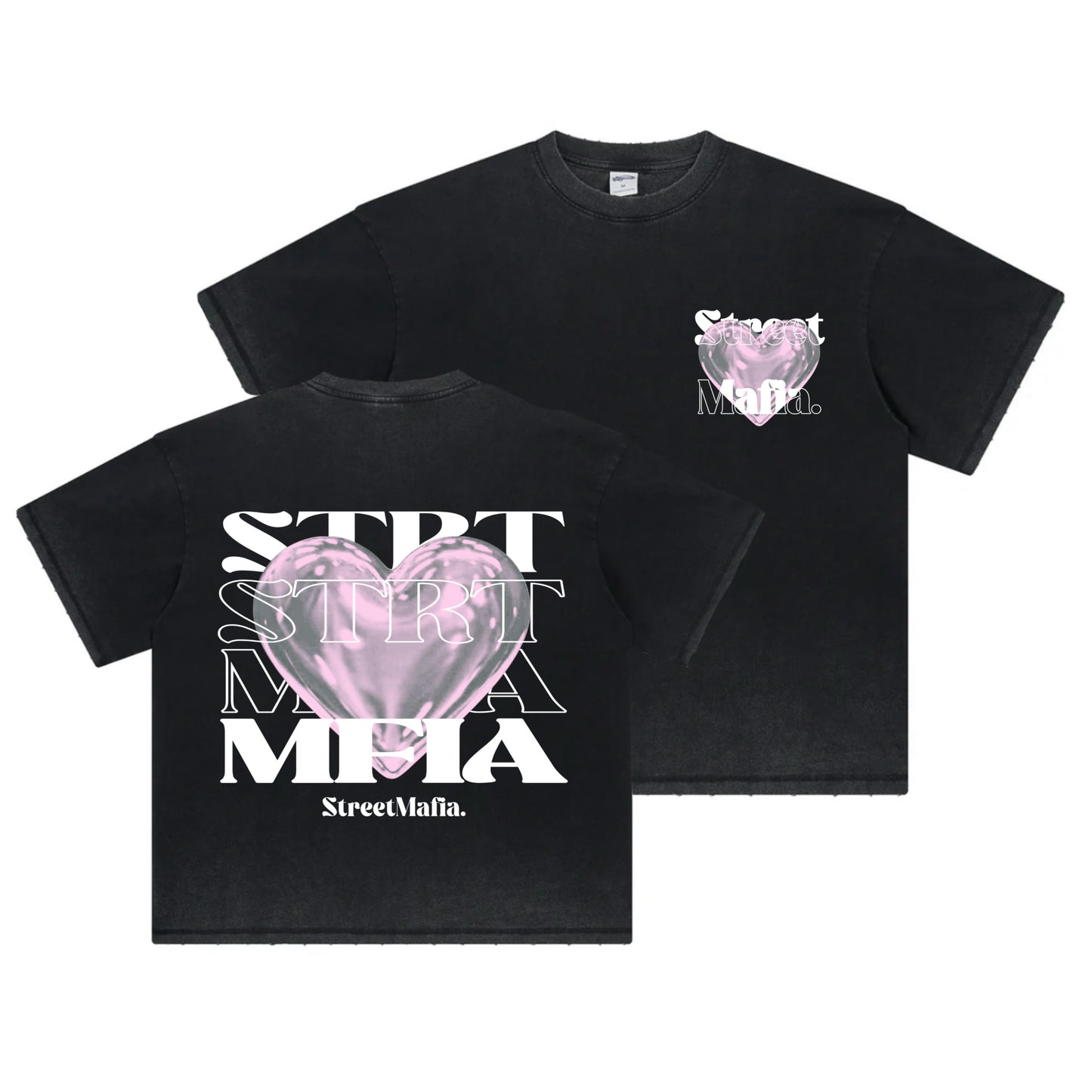 STREETMAFIA Pink Heart Tees